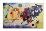 Cumpara ieftin Tablou gigant abstract pictat manual, Yellow Red Blue, 150x100cm ulei pe panza, reproducere Wassily Kandinsky