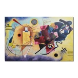Tablou gigant abstract pictat manual, Yellow Red Blue, 150x100cm ulei pe panza, reproducere Wassily Kandinsky