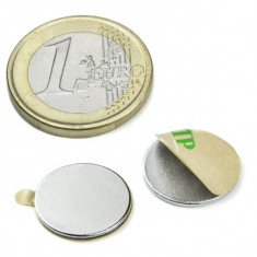 Magnet neodim disc cu autoadeziv Ø15&#215;1 mm, putere 820 g, N35