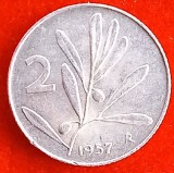 (M1496) MONEDA ITALIA - 2 LIRE 1957, ALBINA, Europa, Aluminiu