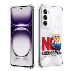 Husa antisoc pentru oppo reno12, airbag pro, transparent, no excuses foto