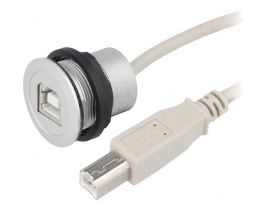 Soclu USB &amp;Oslash;22mm IP20 Argintiu 25&amp;divide;70&amp;deg;C foto