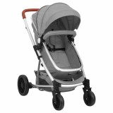 Cumpara ieftin Cărucior pentru copii 2-&icirc;n-1, gri deschis, aluminiu