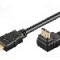 Cablu HDMI - HDMI, HDMI mufa, HDMI mufa 90&deg;, 5m, negru, Goobay - 31919