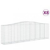 Cumpara ieftin Cosuri gabion arcuite 8 buc, 400x50x120/140 cm, fier galvanizat