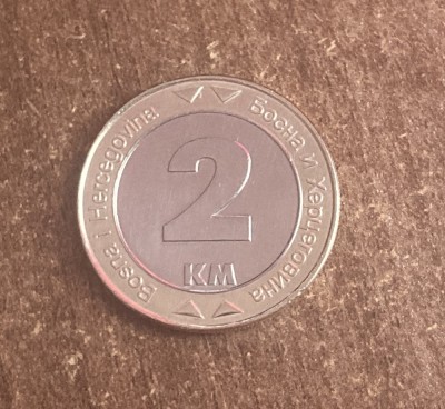 C50 - Moneda foarte veche - Bosnia si Hertegovina - 2 KM - marci convertibile - 2003 foto