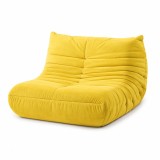 Fotoliu Puf Modular Extensibil, Catifea, Galben