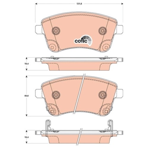 Set placute frana fata TRW, Kia Venga (Yn), 02.2010-, Fata; puntea fata