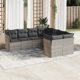 Gossi set mobilier de gradina cu perne, 8 piese gri deschis poliratan
