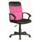 Scaun birou SL Q702, mesh, inaltime reglabila, mecanism de balans, roti pivontante, ergonomic, suport lombar, Roz/Negru