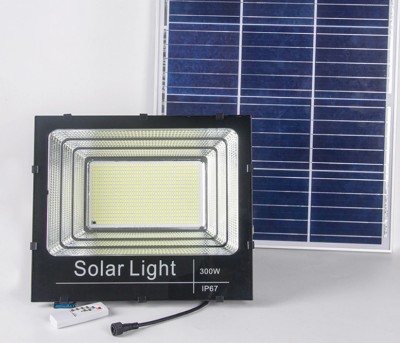 Proiector 300w 1038LED cu panou solar, telecomanda foto