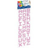 Accesorii creatie 27 litere roz,diamante autoadezive blister,28x23mm