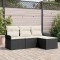 vidaXL Set de canapele pentru grădină 4 pcs Negru 55 x 55 x 37cm 3345307