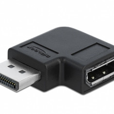 Adaptor DisplayPort v1.4 8K60Hz T-M unghi 90 grade stanga, Delock 66296