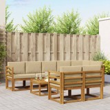 Cumpara ieftin Set de canapele de exterior 9 buc. 8-Locuri Natural si Bej
