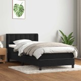 vidaXL Pat box spring cu saltea, negru, 80x220 cm, catifea 3318473
