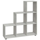 Cumpara ieftin Biblioteca in trepte, gri beton, 107 cm, lemn compozit