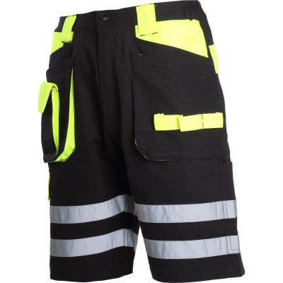 Pantalon Scurt Cu Reflectorizant Negru-Verde - Xl foto