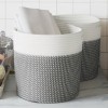 VidaXL Coșuri de depozitare 2 buc. gri și alb &Oslash;28x28 cm bumbac