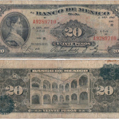 1943 ( 1 IX ) , 20 pesos ( P-40g.1 ) - Mexic