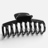 Clamă de păr pentru femei, 8 cm, neagră lucioasă, CMCLASS