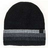 Căciulă Tricotată, Fleece, Dungi Gri, Negru, Bărbați