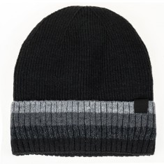 Căciulă Tricotată, Fleece, Dungi Gri, Negru, Bărbați