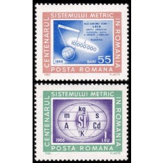 1966 - Centenarul sistemului metric, serie neuzata