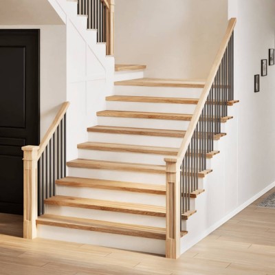 vidaXL Trepte scari 2 buc Stejar masiv netratat 110x30x2 cm foto