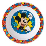 Farfurie Ad&acirc;ncă Plastic, Mickey, 20 cm, Alb-Multicolor