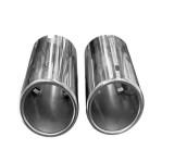 Ornament Toba Dublu Inox Audi VW Skoda Seat - Compatibil VAG, 6.7cm, Set 2 Bucati