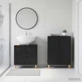 Cumpara ieftin Set de dulapuri pentru baie, 2 piese ALKMAAR Negru