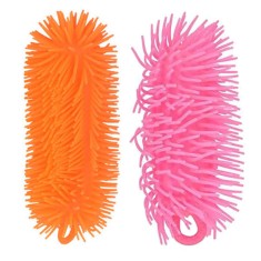 Set 2 viermi din silicon moale, Portocaliu Fuchsia, 20 cm