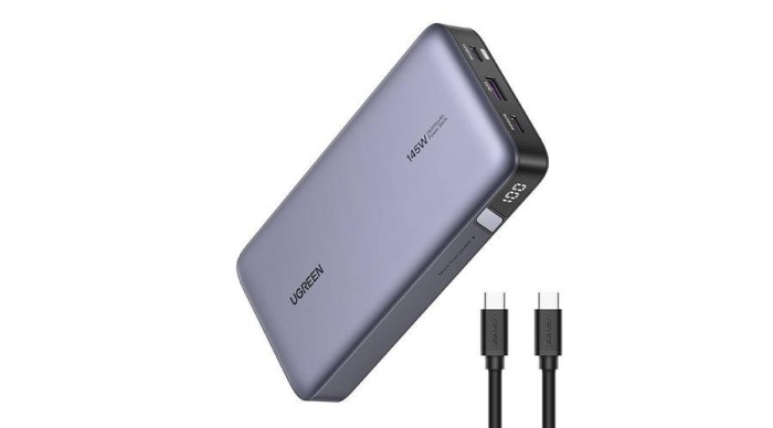 Baterie externă UGREEN PB205 25000mAh, USB + 2x USB-C, 145W PD (gri)