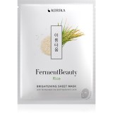 KORIKA FermentBeauty Brightening Face Sheet Mask with Fermented Rice and Hyaluronic Acid mască facială de p&acirc;nză cu efect iluminator, cu orez fermentat