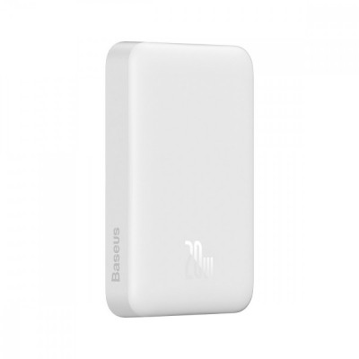 Mini Power Bank Magnetic Baseus Cu MagSafe 15W / PD &amp;Icirc;ncărcare Rapidă QC 20W 10000mAh Alb (Ediție De Peste Mări) + Cablu USB-C Seria Xiaobai - USB-C 60 foto