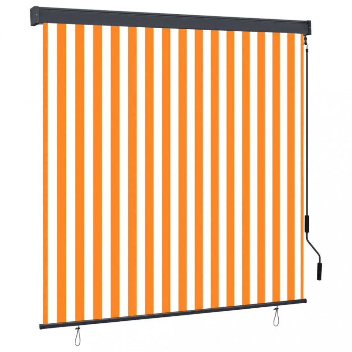 Gossi jaluzea tip rulou de exterior, alb si portocaliu, 160 x 250 cm