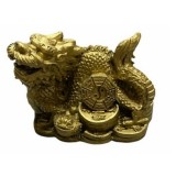 Dragon cu simbolul ying yang si raioasa din rasina 7x5cm, model FS505