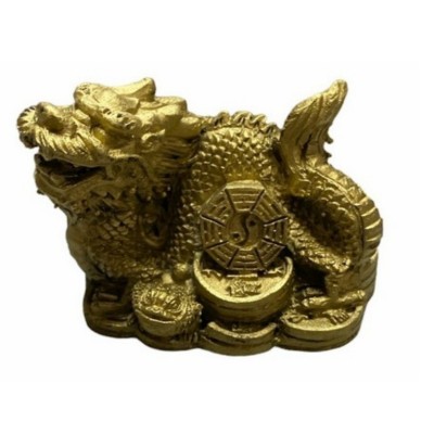 Dragon cu simbolul ying yang si raioasa din rasina 7x5cm, model FS505 foto