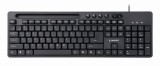 TASTATURA GEMBIRD USB, multimedia 104 taste + 6 taste multimedia, cu stand telefon, black &quot;KB-UM-108&quot; (timbru verde 0.8 lei)