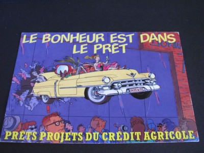 Carte Poștală Publicitară Vintage Franța &amp;ndash; &amp;quot;Le Bonheur Est Dans Le Pr&amp;ecirc;t&amp;quot; foto