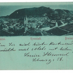 3338 - BRASOV, Panorama, Litho, Romania - old postcard - used - 1898