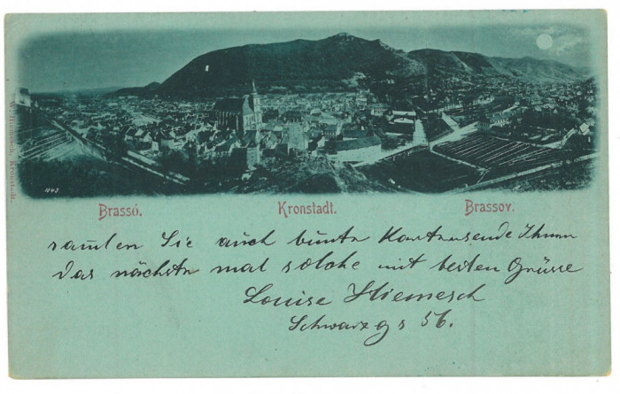 3338 - BRASOV, Panorama, Litho, Romania - old postcard - used - 1898