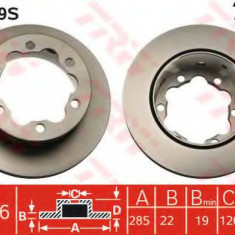 Disc frana VW LT II platou / sasiu (2DC, 2DF, 2DG, 2DL, 2DM) (1996 - 2006) TRW DF4089S