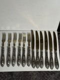 SET TACAMURI - 6 FURCULITE + 6 CUTITE - ARGINT 800 - Vintage - Doar 3.5lei/gr.