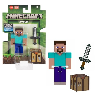 MINECRAFT CRAFT A BLOCK FIGURINA STEVE 8CM foto