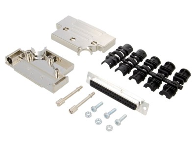 Conector D-Sub 37 pini mamă, negru foto