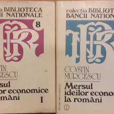 Mersul ideilor economice la romani 2 volume Colectia Biblioteca Bancii Nationale 8, 9