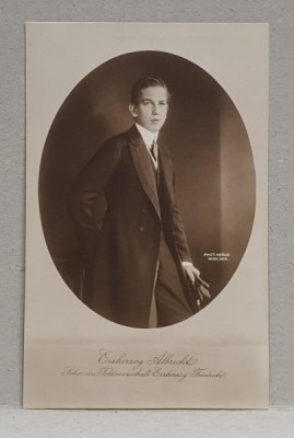 ARHIDUCELE ALBRECHT , FIUL FELDMARESALULUI ARHIDUCE FRIEDRICH , CARTE POSTALA ILUSTRATA , MONOCROMA, NECIRCULATA , DATATA 1915 foto