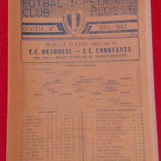 Program meci fotbal PETROLUL PLOIESTI - FC CONSTANTA (18.06.1983)